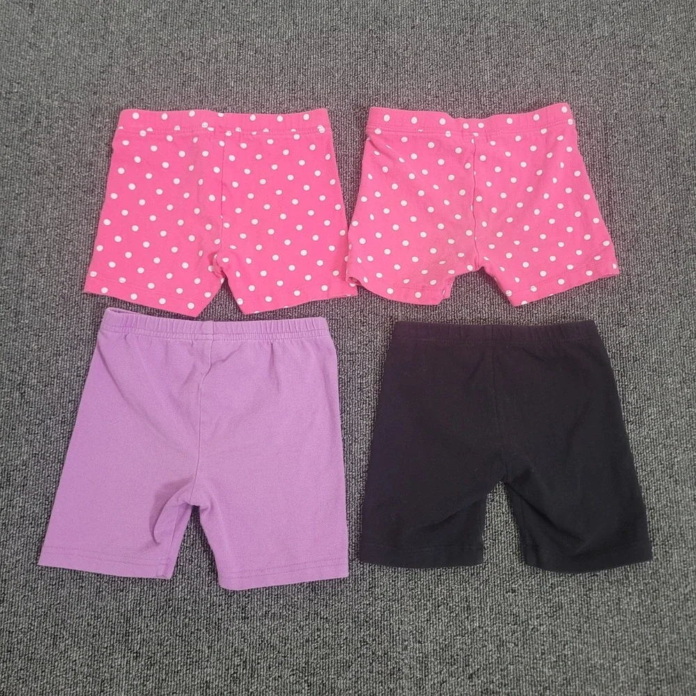 Old Navy Circo 3T Bike Shorts Bundle 4PK Pink Polka Dot Purple Black Elastic